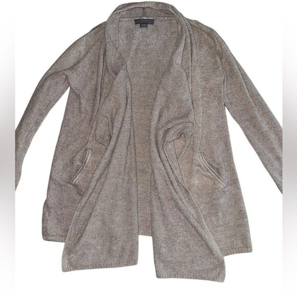 Barefoot Dreams CozyChic Lite Ribbed Island Wrap Cardigan in Pewter Size S/M - Picture 2 of 7